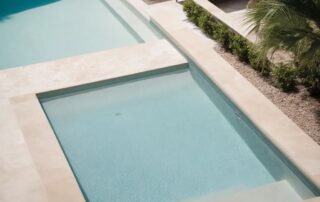 This image shows a pool deck that was applied with pool deck coatings.