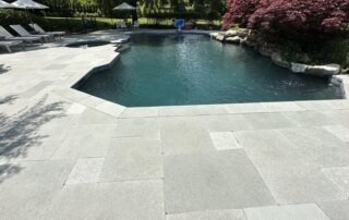 This image shows a newly repaired pool deck.